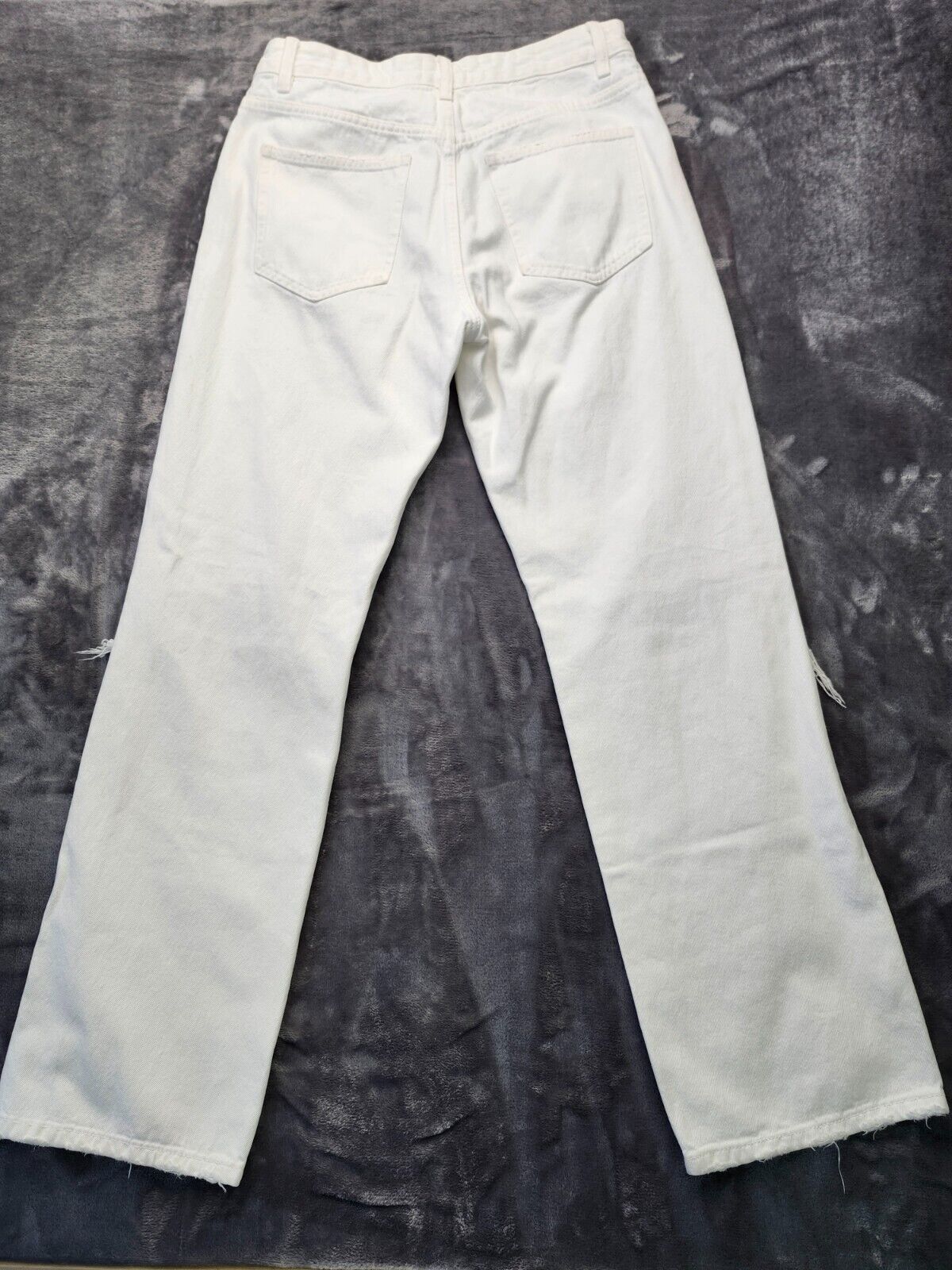 ZARA Womens ripped Jeans White size 8