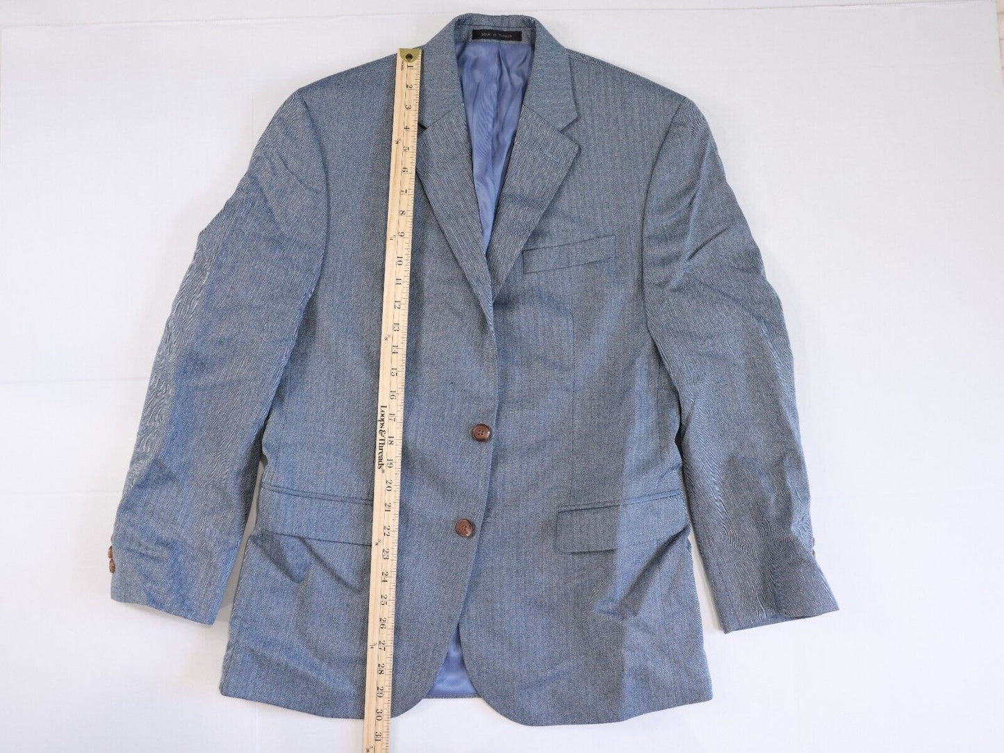 Lauren By Ralph Lauren Mens Gray Herringbone Blazer 40R