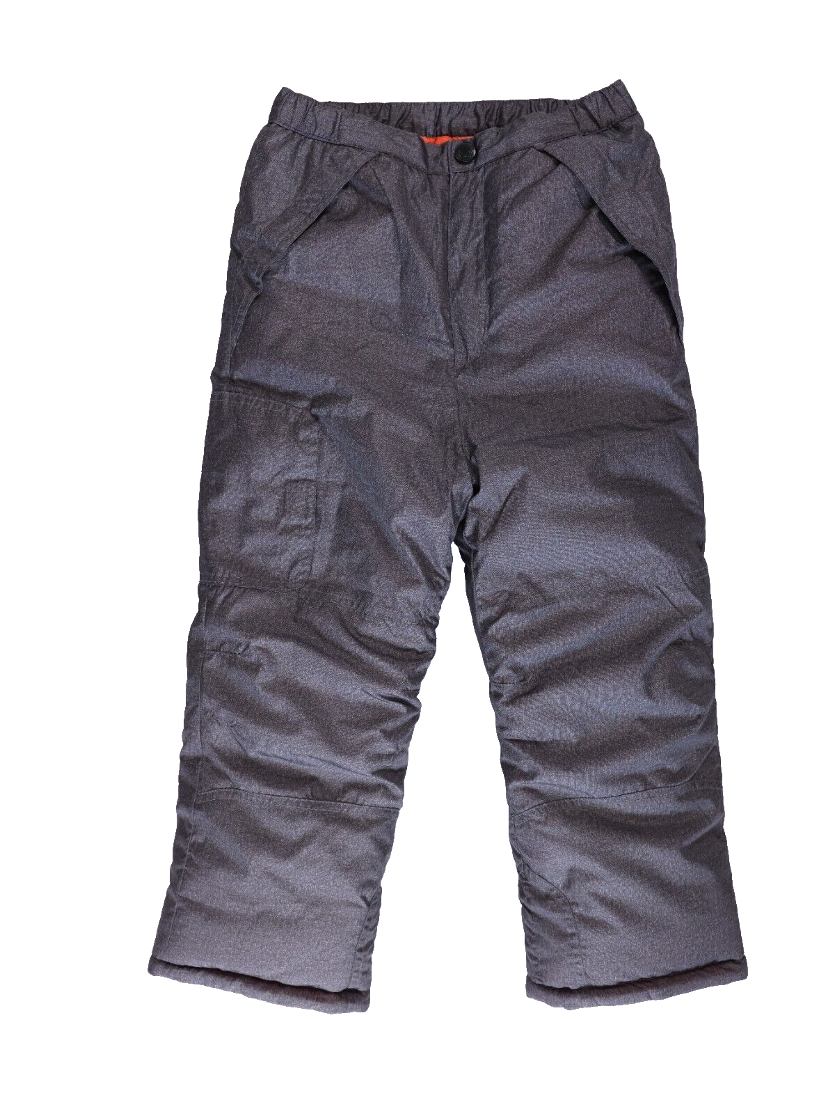 LONDON FOG Kids Snow Pants Unisex Size L/7 Gray and Orange Snow Pants