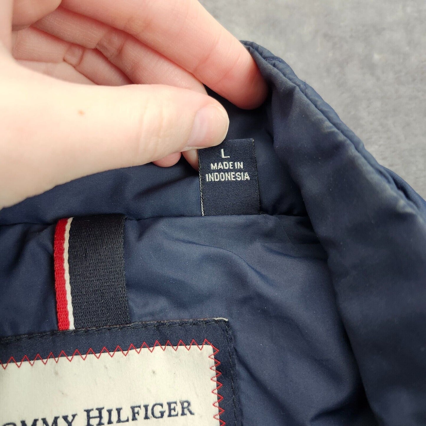 Tommy Hilfiger Quilted Zip-Up Jacket Blue Size L