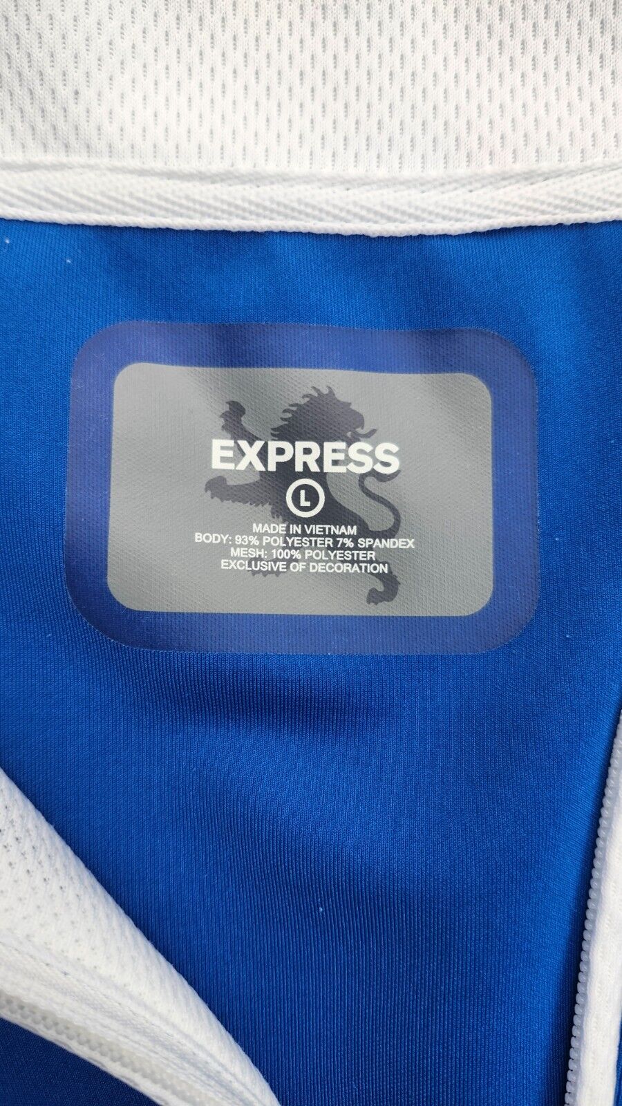 Express Men’s Blue & White Zip-Up Sweatshirt Size Large