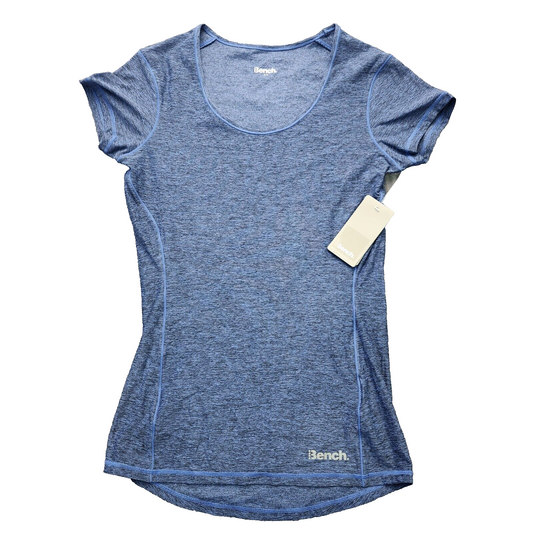 Bench Urban Wear Womens Athletic Blue Cap Sleeve T-Shirt Size Small