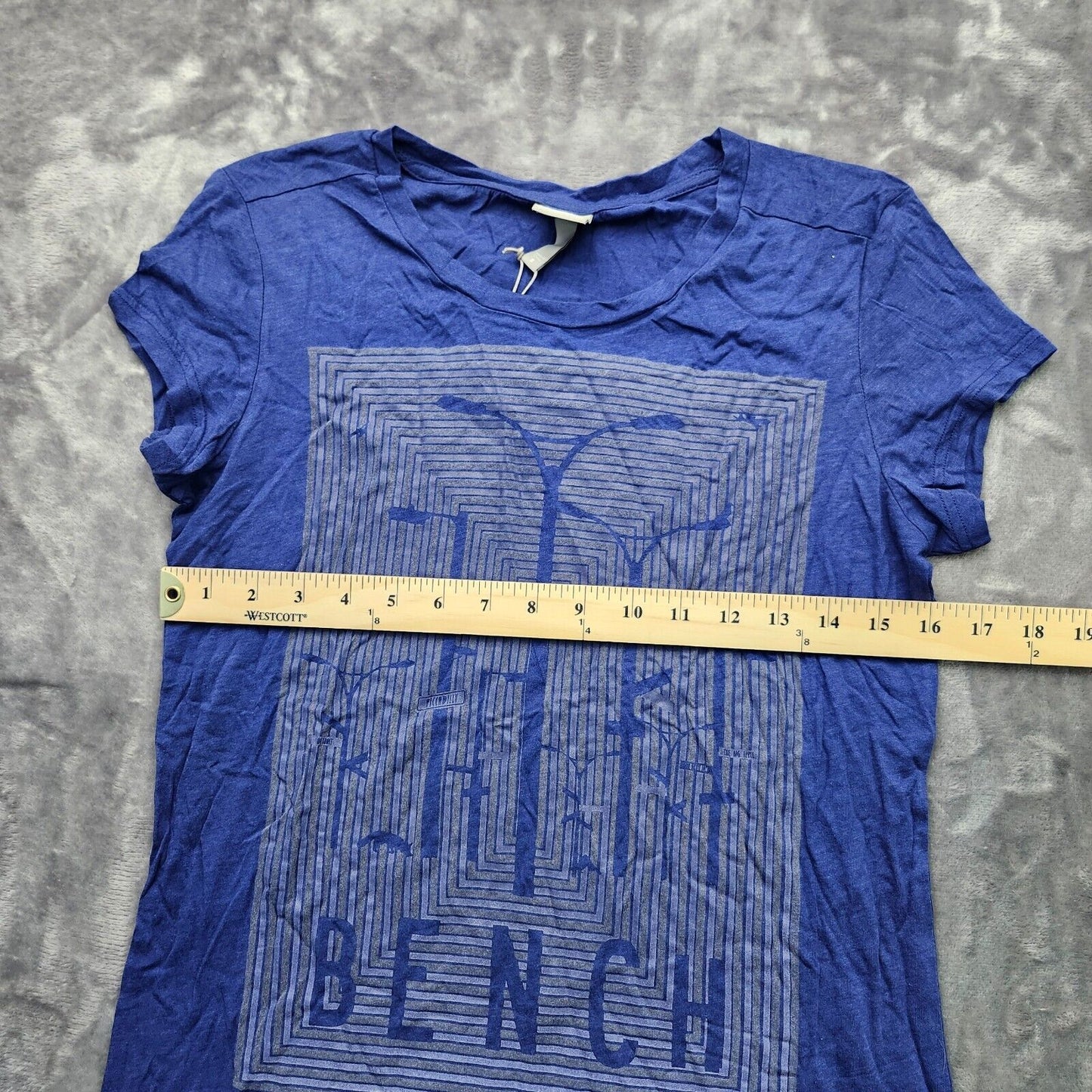 Bench Urban Wear Womens Athletic Cap Sleeve T-Shirt Size SM Blue