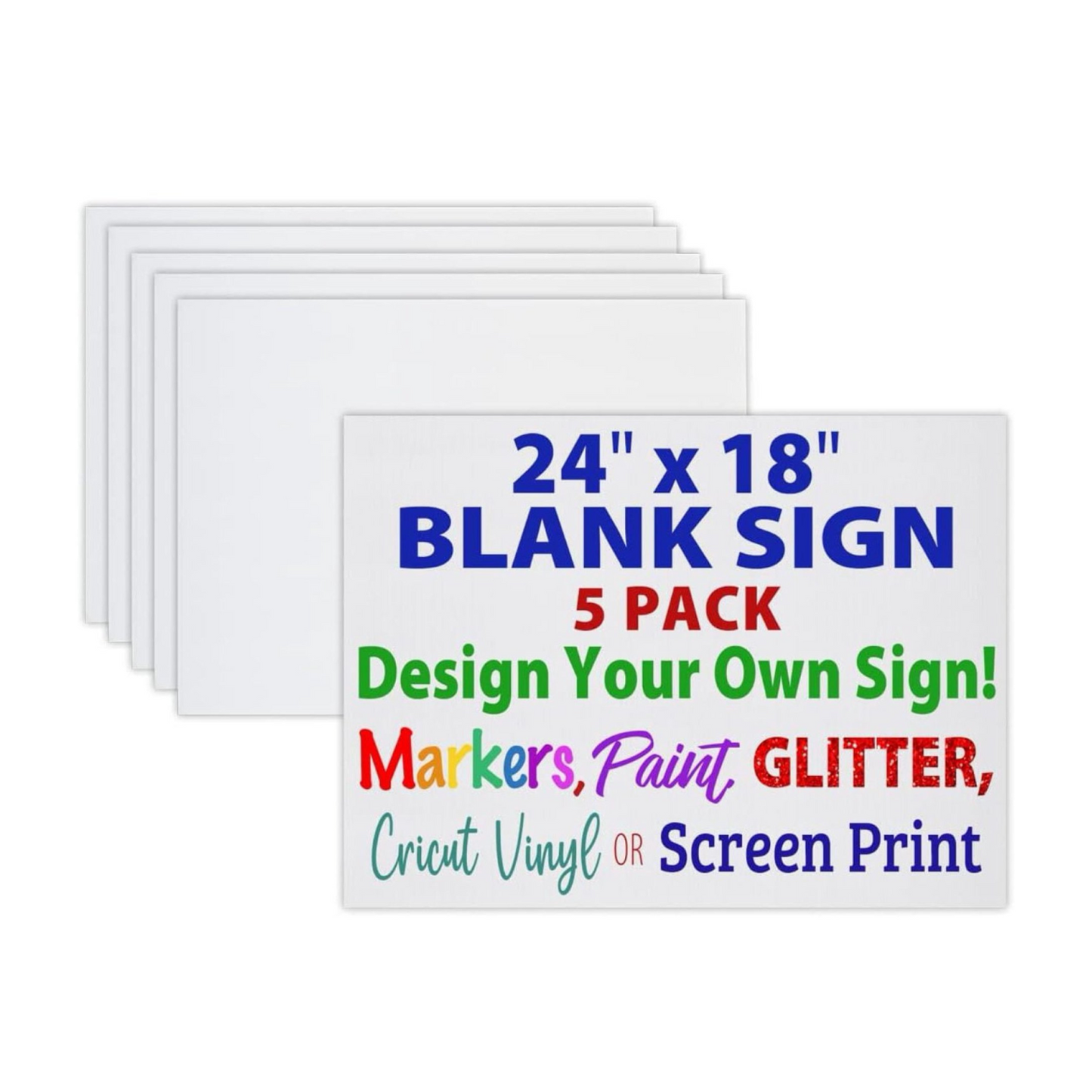 Corrugated White Plastic Sheets 18x24 Coroplast Sign SALE 5 PACK