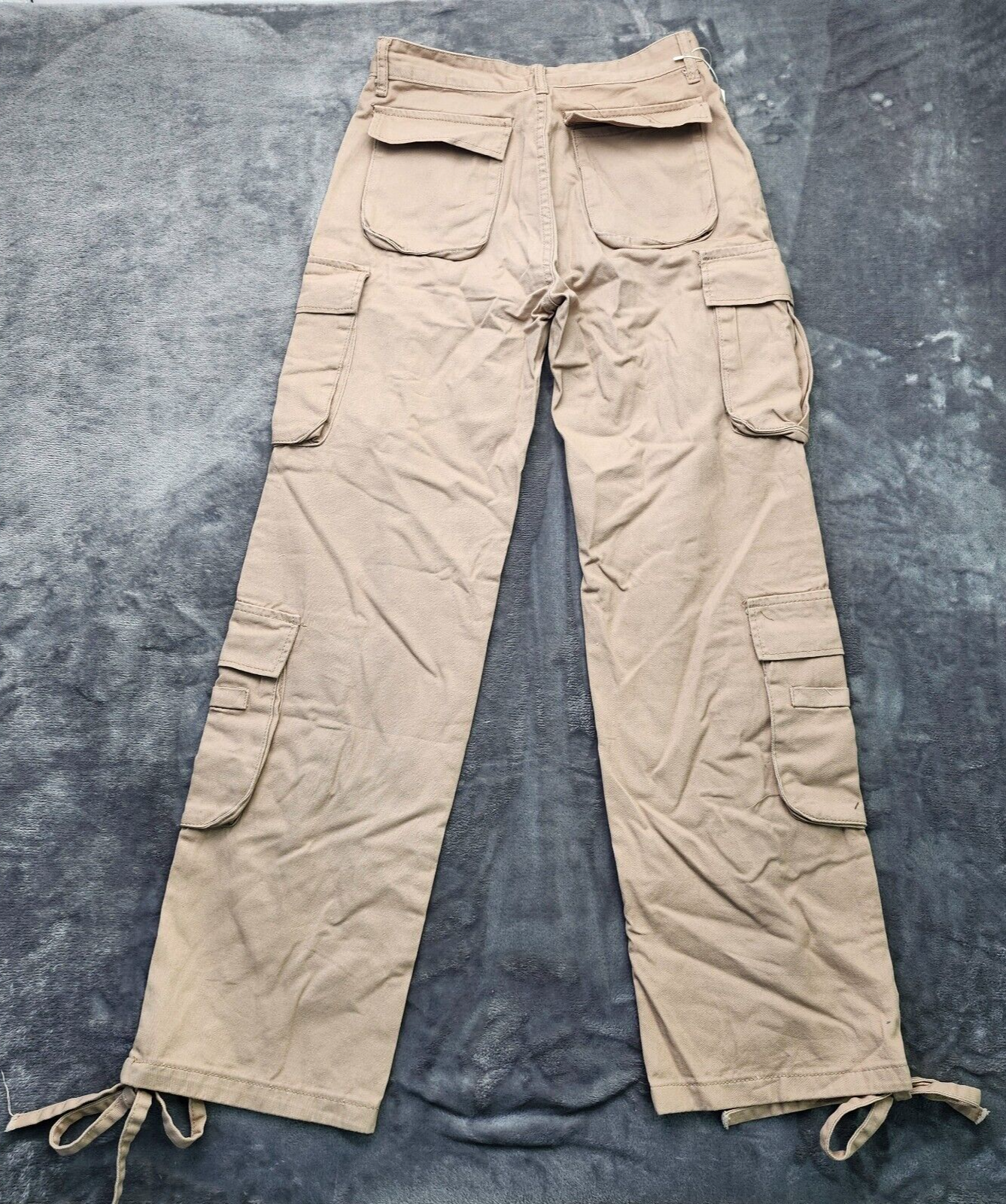 Women's High Rise Skater Cargo Pants (Khaki, Medium)