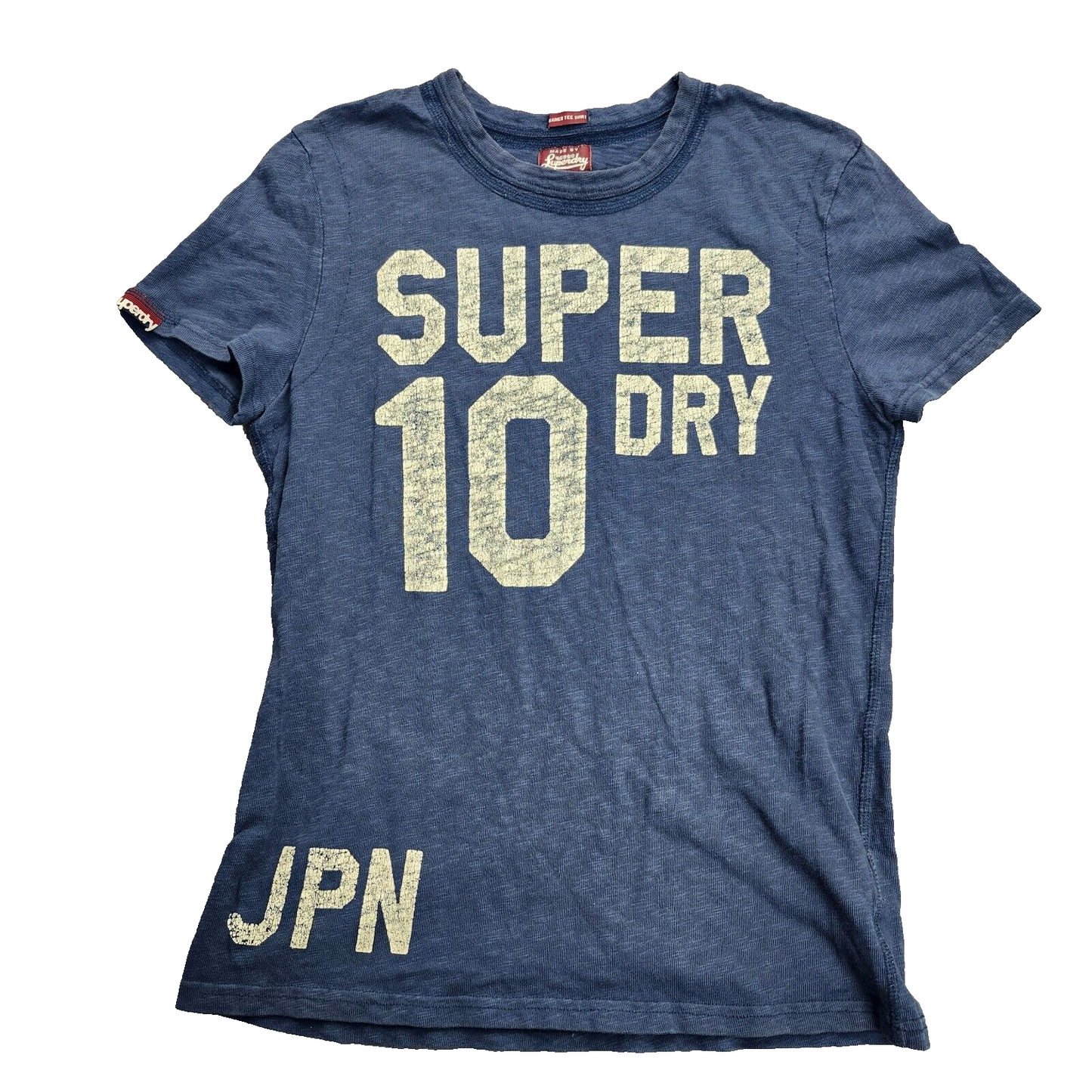 superdry jpn Blue Rainer Tee Shirt 100% Cotton Japan Large