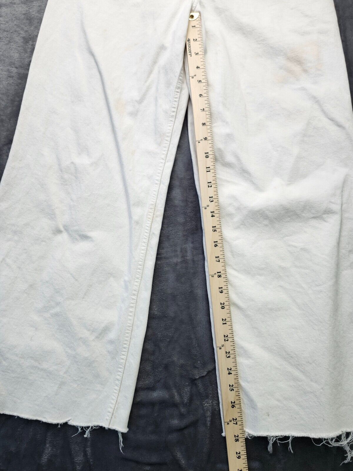 Zara the trute wide leg white denim jeans size 8