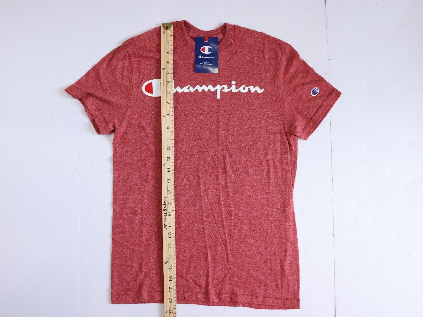 Champion T-Shirt Men's Jersey Tee Classic Fit Script Logo Maroon Size Small