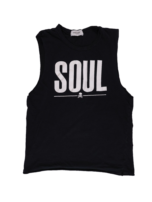 Soulcycle Cropped Tank Top Black Wheel Logo Activewear Small