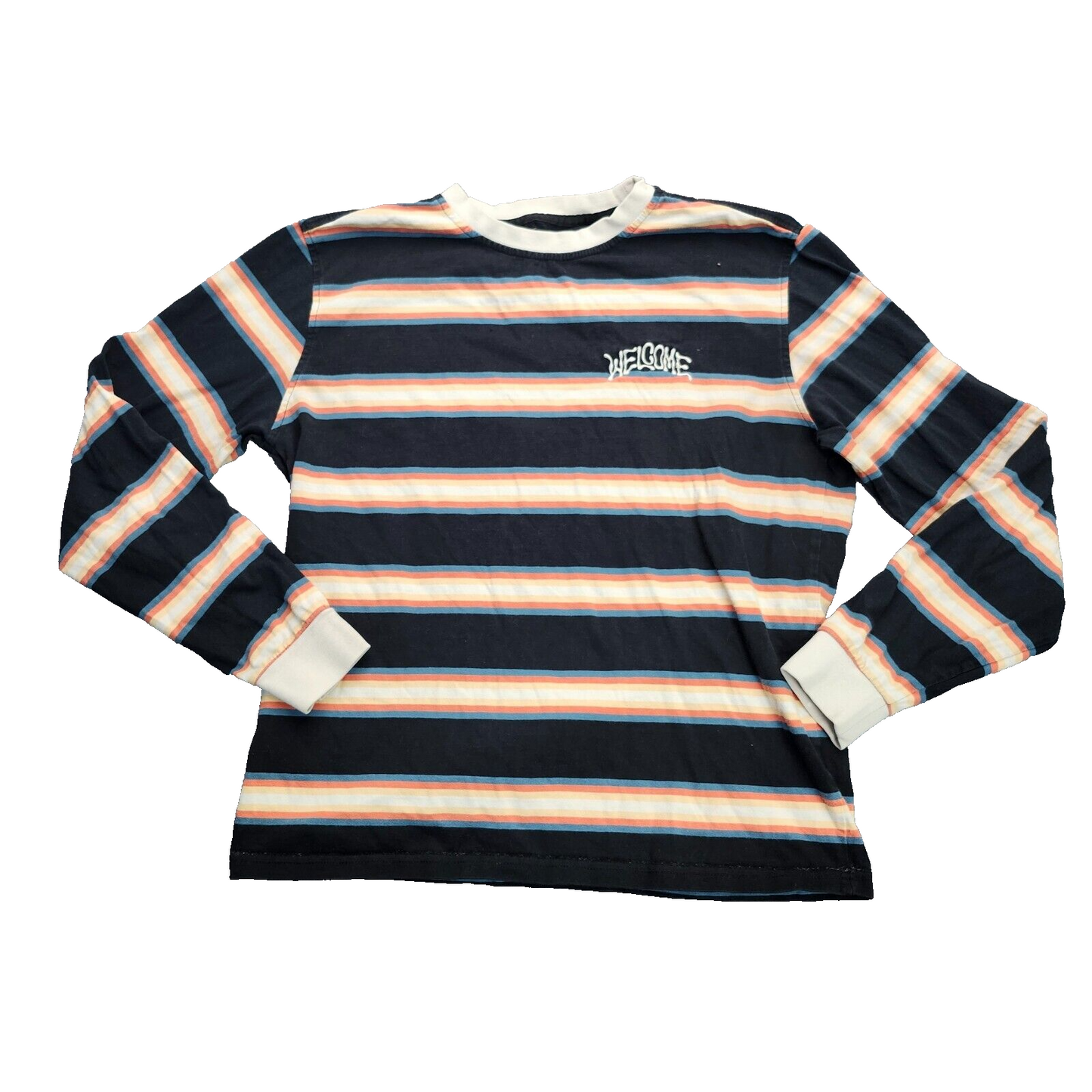 Welcome Thelema Stripe Black Long Sleeve T-Shirt Medium