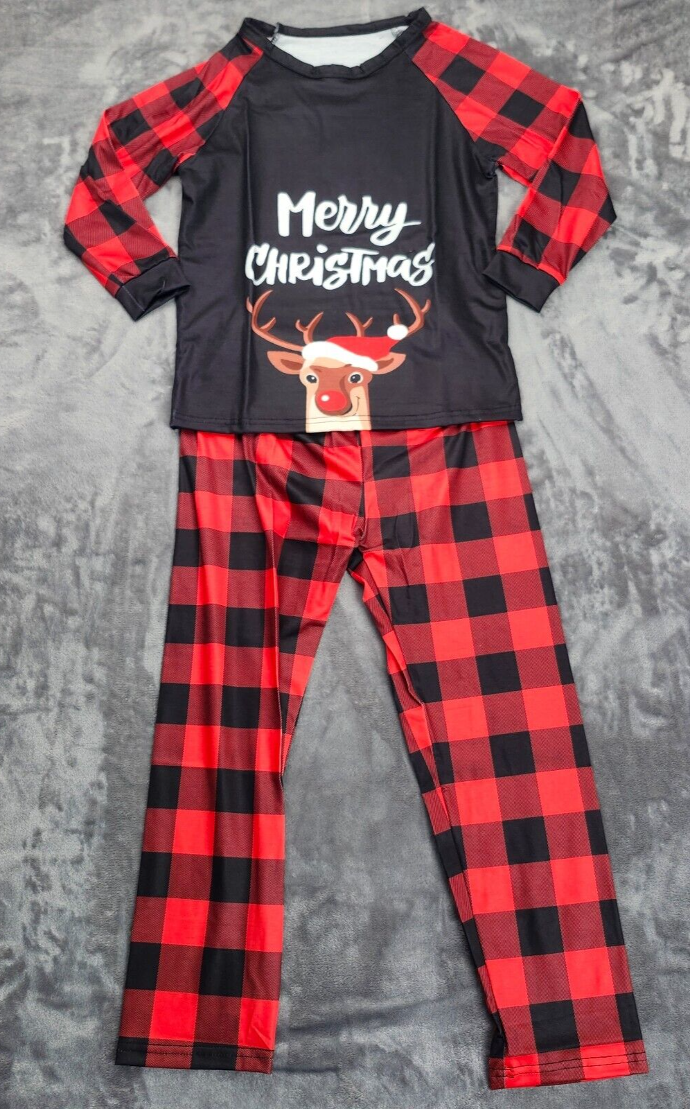 Unisex Christmas Plaid Pajamas for Kids 8T