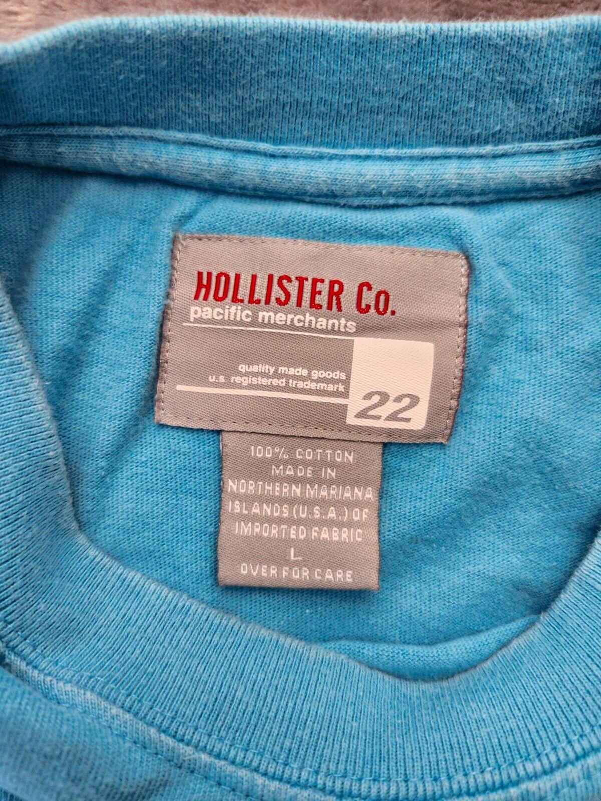 Hollister Co. Pacific Merchants Blue tee shirt size Large