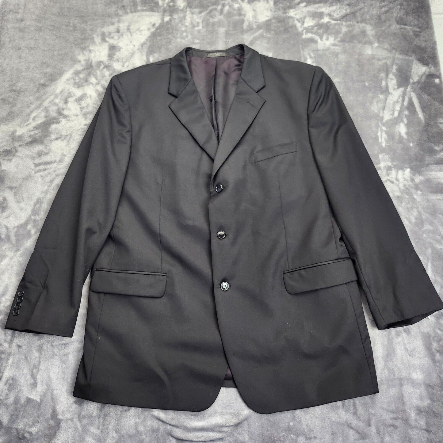 Mens Black Suit Set Jacket Size 50 Long, Pants Size 44.5 Long