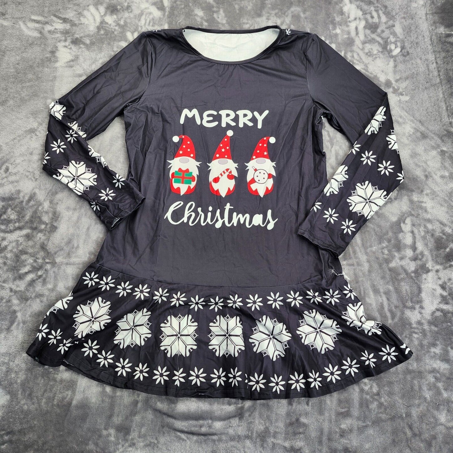 Women Christmas Dresses Long Sleeve Cocktail Dress Funny Xmas Printed XL