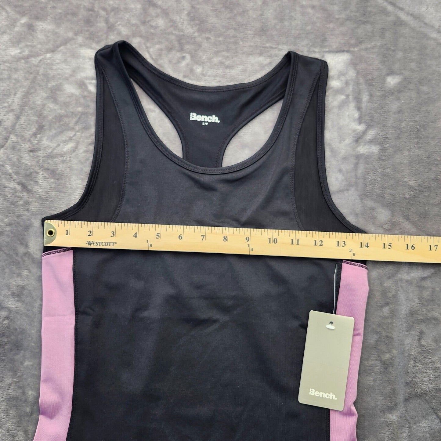 Bench Urban Wear Womens Racerback Tank Top Size Small BLK/Pink