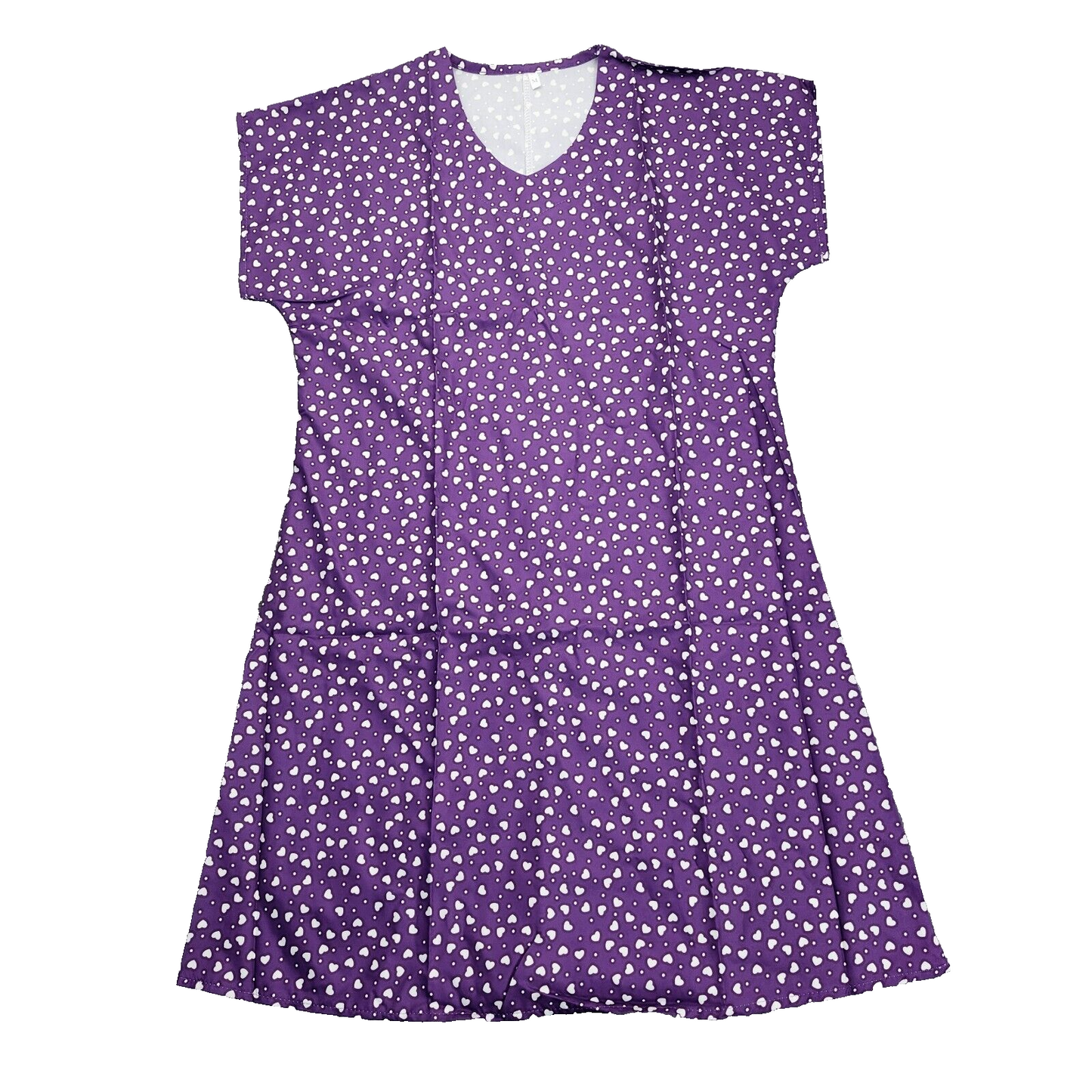 Casual Dresses Womens Polka Dot V Neck Loose Mid Short Purple XXL