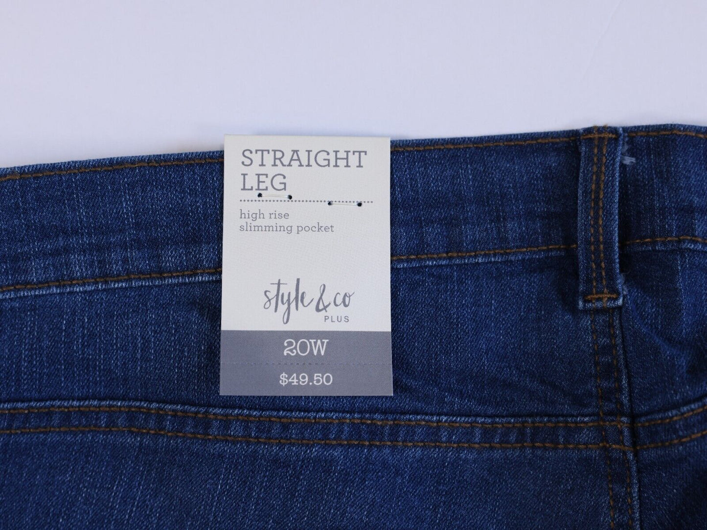 Style & Co Womens Jeans Highrise Straight 20W