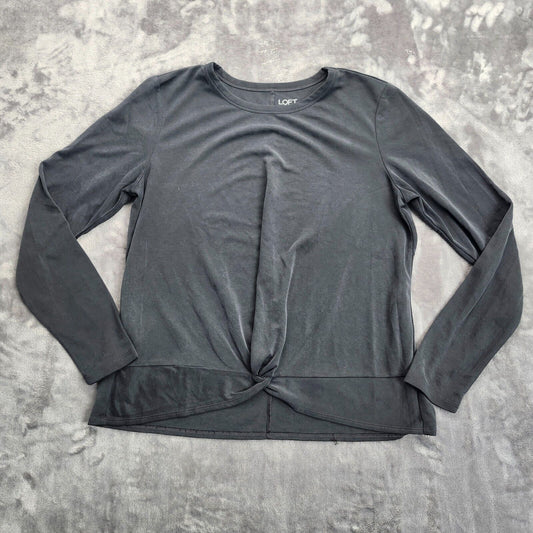 Women’s LOFT long sleeve charcoal grey shirt size Medium