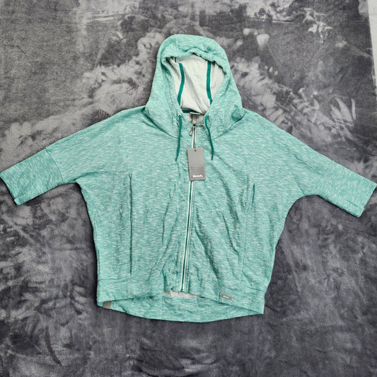 Bench Urbanwear Womens Teal Zip up Hoodie Dolman 3/4 sleeve Small