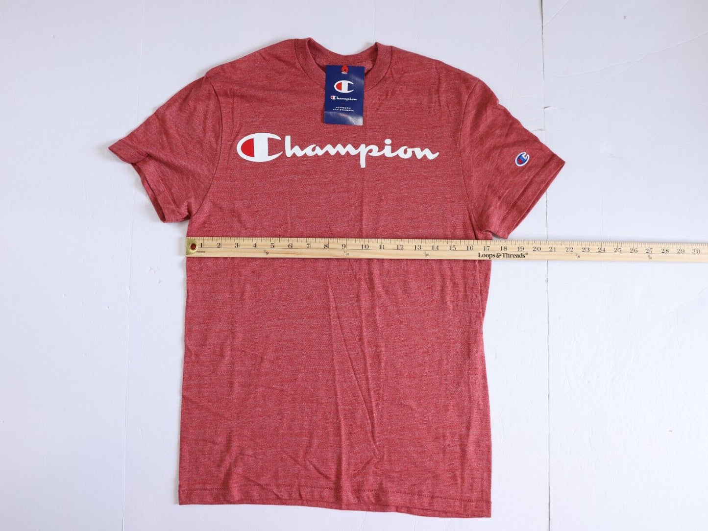 Champion T-Shirt Men's Jersey Tee Classic Fit Script Logo Maroon Size Small