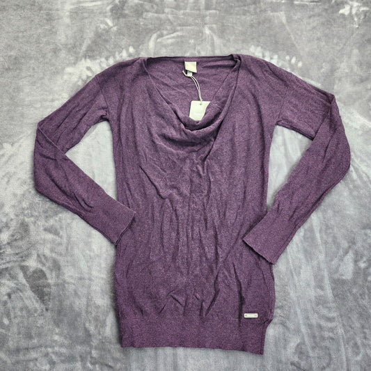 Bench Urbanwear Womens Long Sleeve Draped neckline Purple size Small