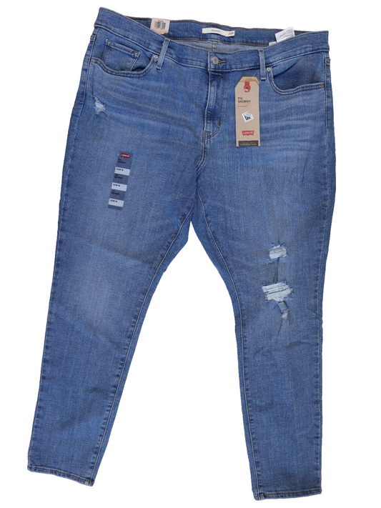 Levis 711 Womens Skinny Mid Rise Slim Through the Hid and Thigh Denim 20W