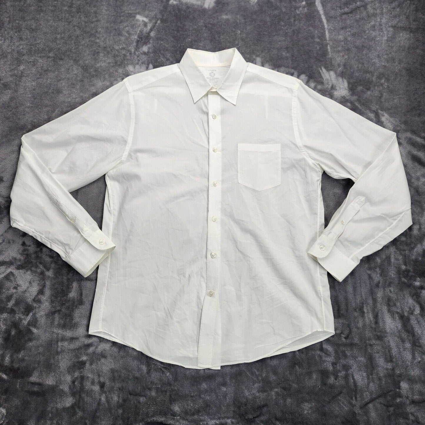 j.crew mens light weight button up dress shirt 100% cotton white size medium