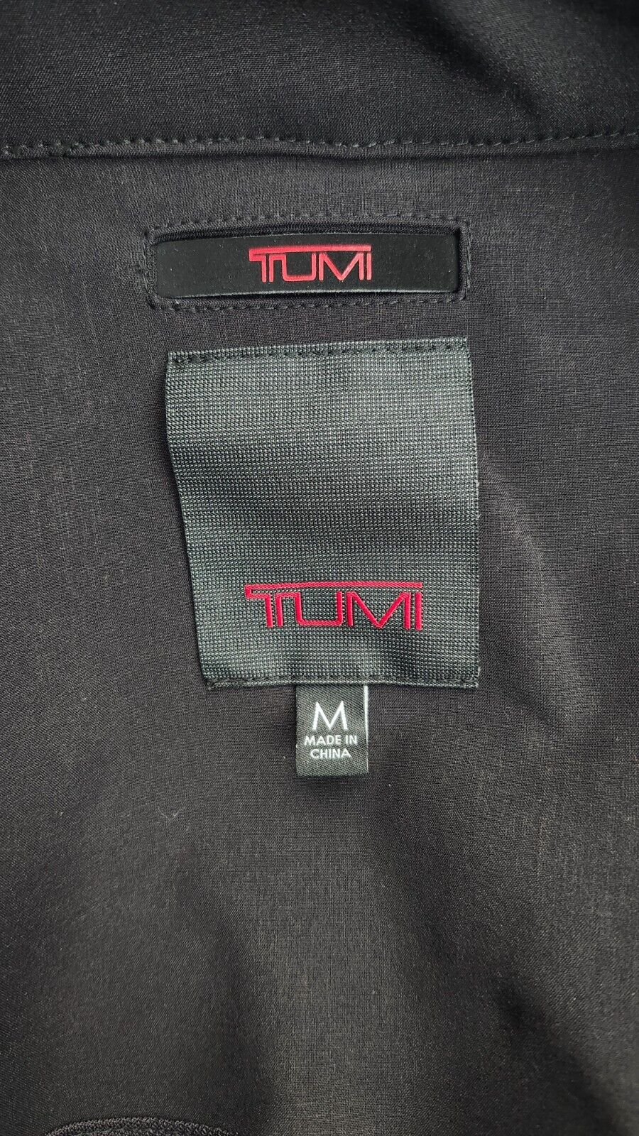 Men's Tumi Jacket Rain Coat with Lining, Hood, and RFID pocket Black sz Medium