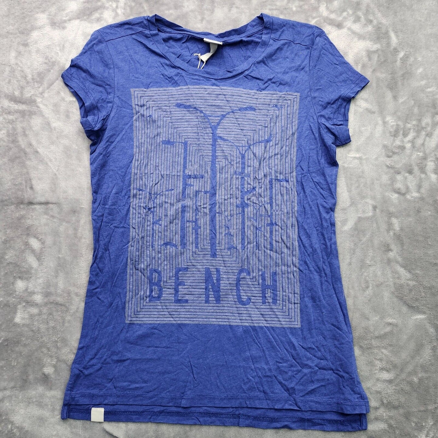 Bench Urban Wear Womens Athletic Cap Sleeve T-Shirt Size SM Blue