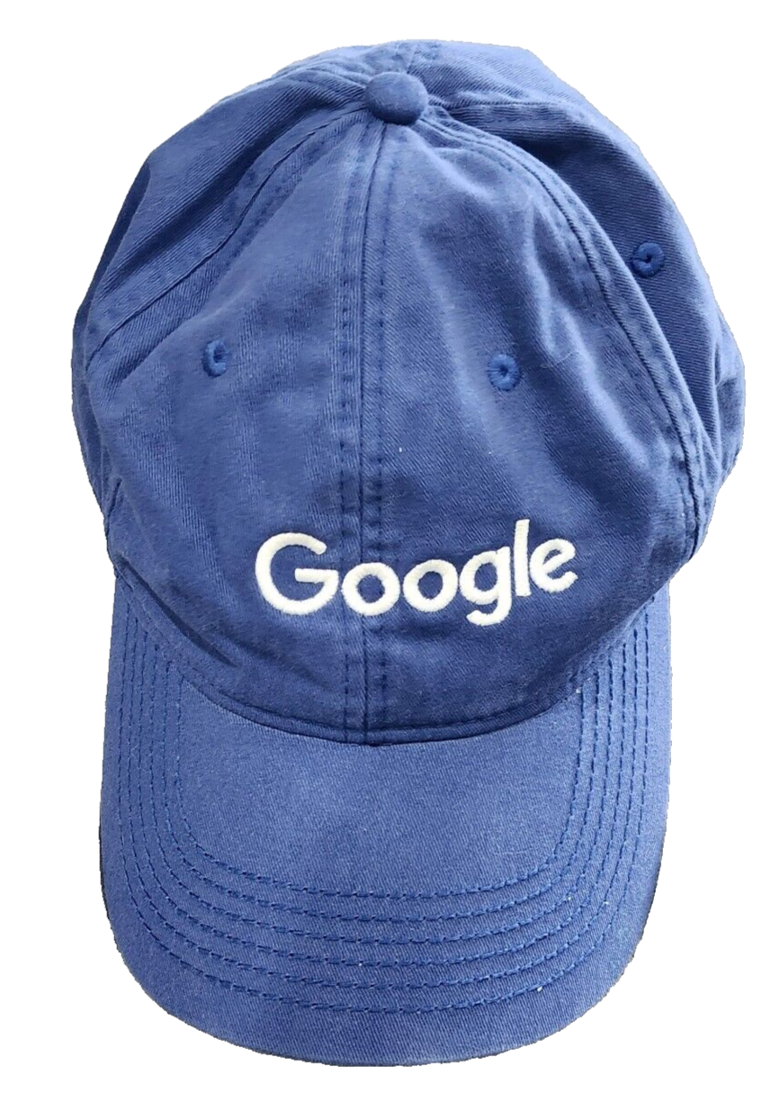 Google Cap Adult Blue Adjustable Strap Back Embroidered Spellout Outdoor Hat