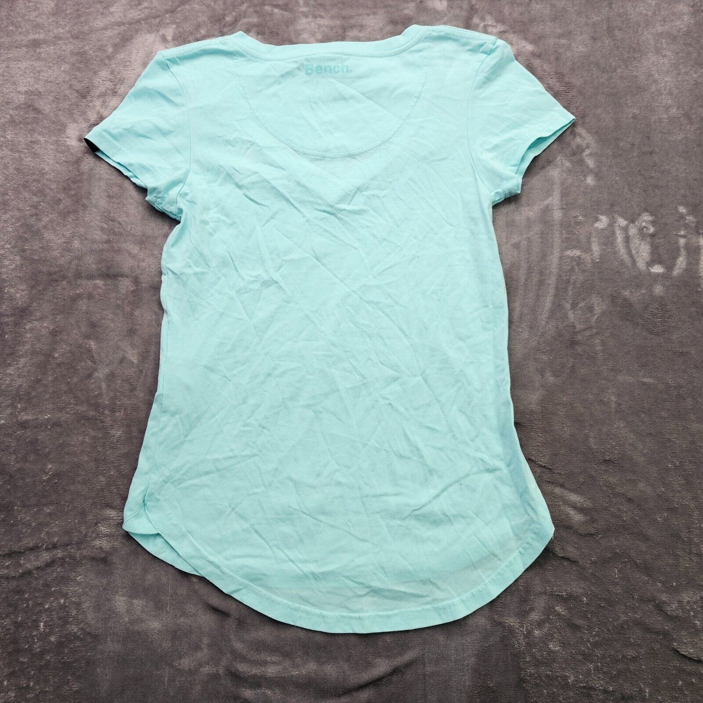 Bench Urbanwear Womens Teal T-Shirt V-neck Top With Front Pocket size Medium