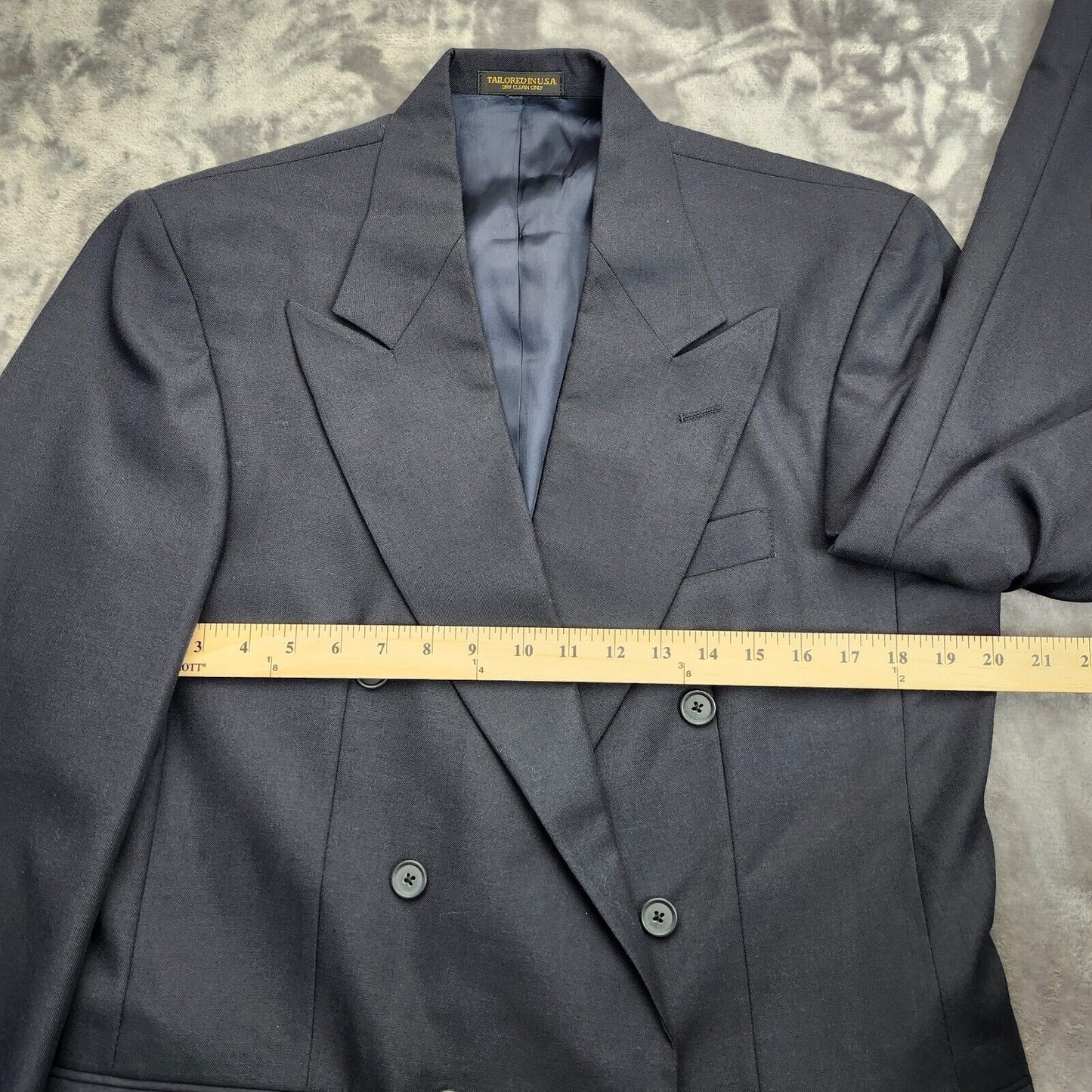 NWT Hardwick Clothes Men's Suit Jacket Black 38 Reg Peak Lapel Double Breasted