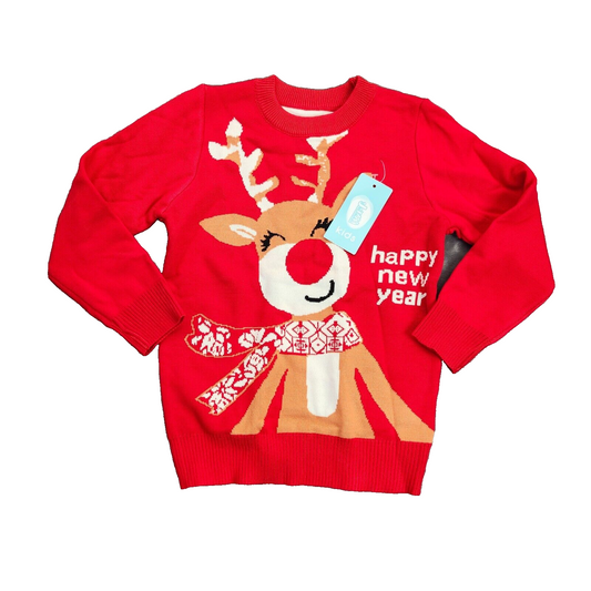 Sweaters Kids unisex Christmas Deer  Casual Prints Knitted Long Sleeve Size 4