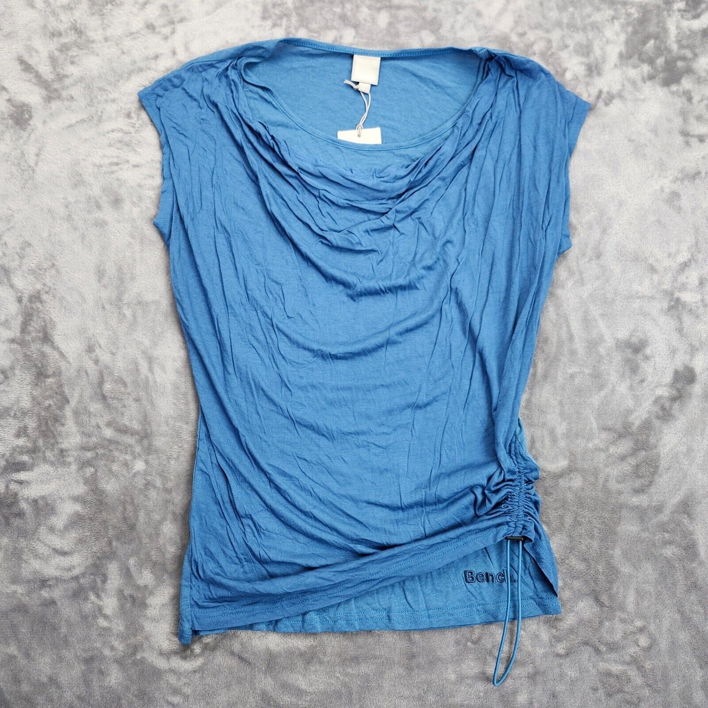 NWT Bench Urban Wear Womens Blue Tank top with draped neck sm