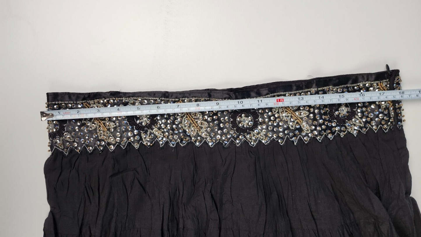 Citicraze Casualwear Inc womens XL BLack Crinkle Maxi Skirt