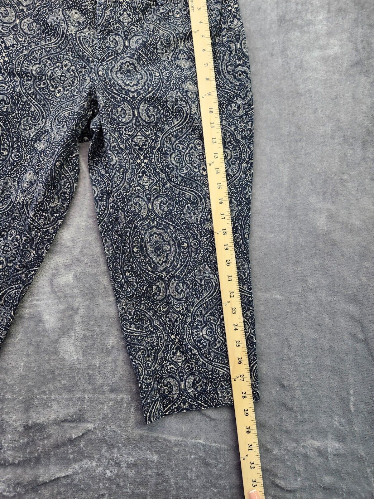 Dockers Paisley Skinny Ankle Casual or Dress Pants Size 12 Black & Silver Women