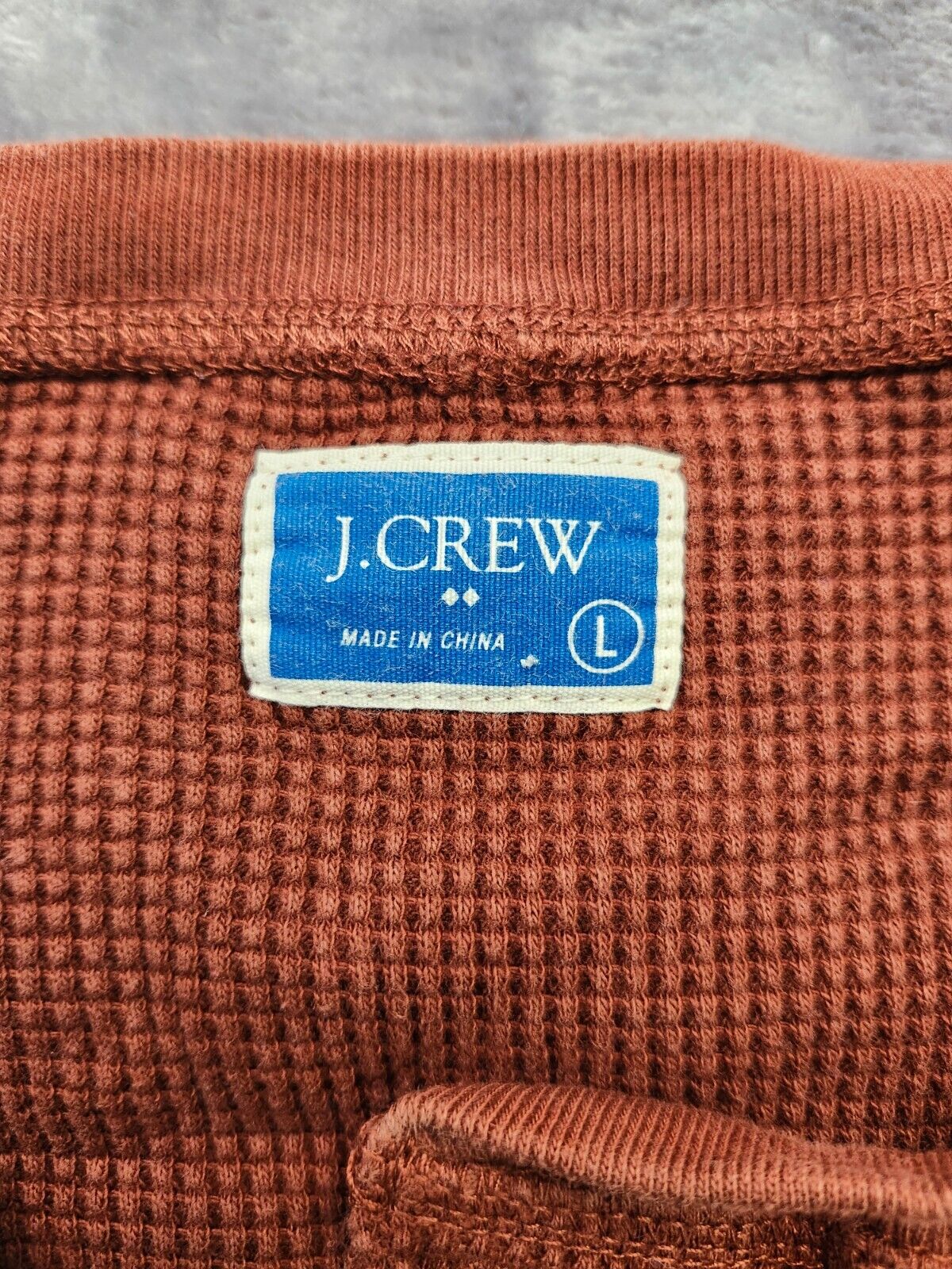 J crew waffle knit sweater mens size large 100% cotton