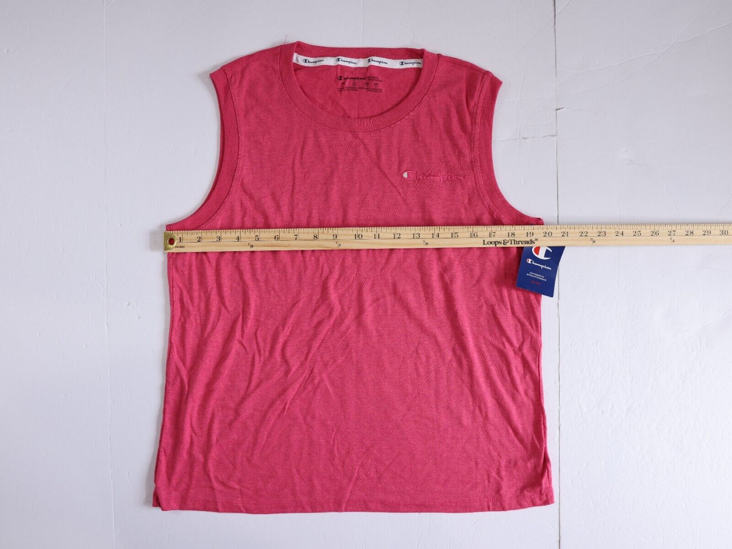 Champion Tank Top Women's Sleeveless T-shirt Pink Peach Size L