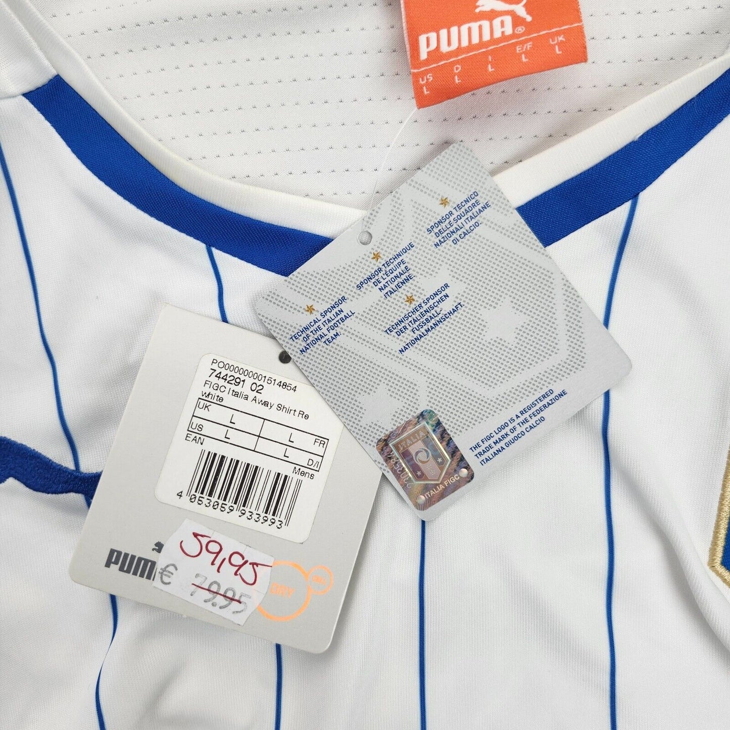 ITALY 2014 2015 AWAY FOOTBALL SHIRT SOCCER JERSEY PUMA 744291 sz L MEN WHITE