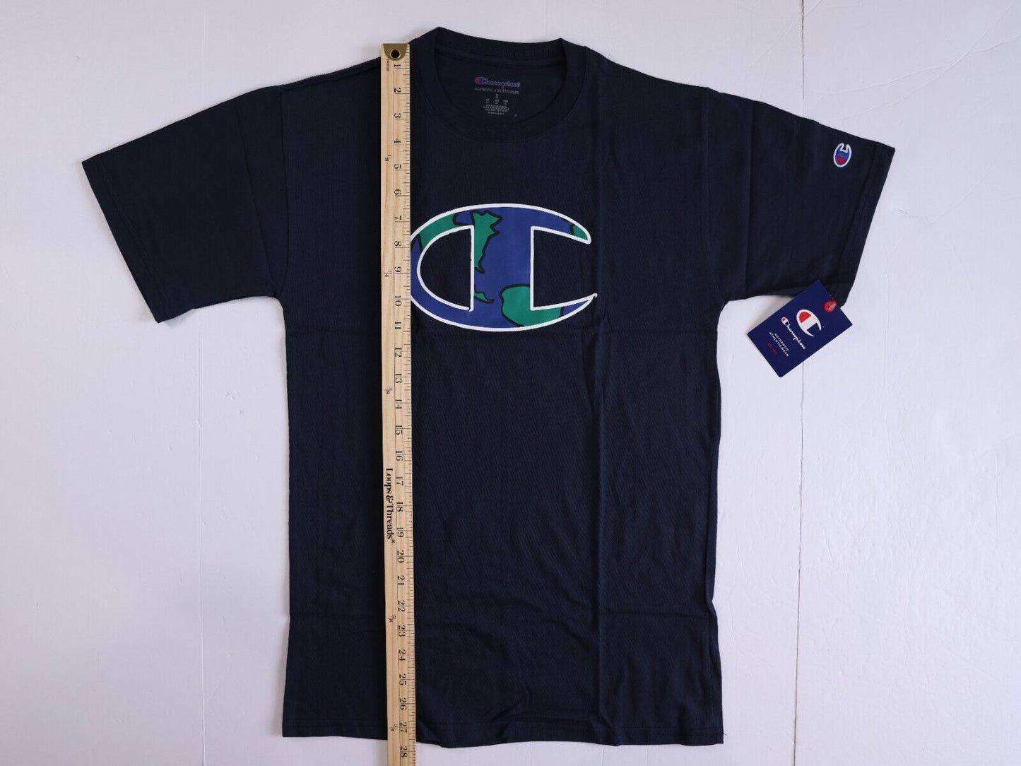 CHAMPION AUTHENTIC ACTIVEWEAR T Shirt Mens Size S Navy Blue