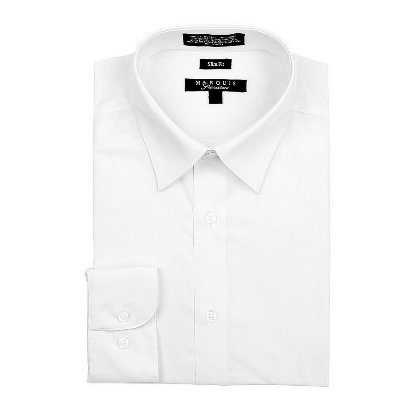 X2 Marquis Signature Men's Long Sleeve Slim Fit Dress Shirt White  14.5 32/33