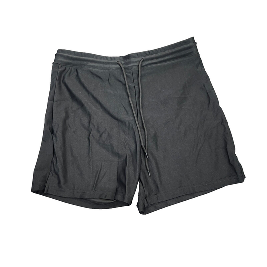 Mens Black Athletic Workout Shorts with drawstring size Large