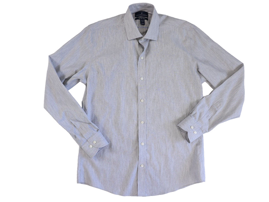 Button Down Slim Fit Dress Shirt Gray 15.5 34