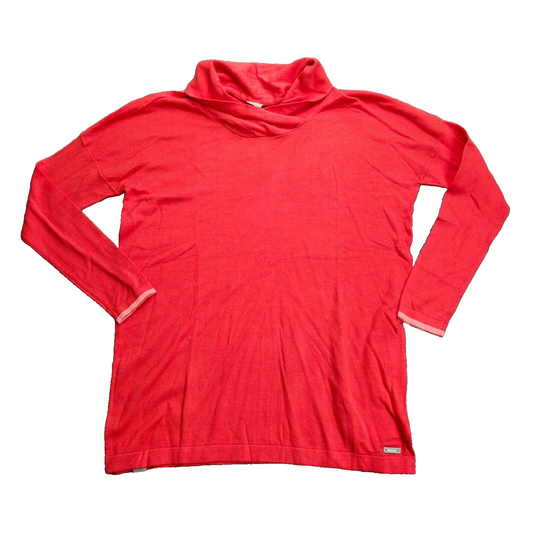 Bench Urban Wear Womens Mock neck Long Sleeve Red Shirt sz SM