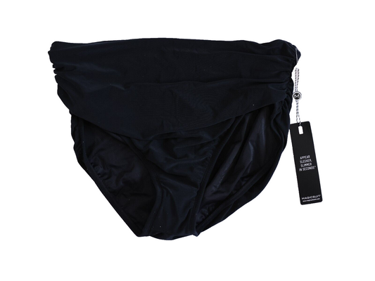 NWT Magicsuit Ruched Bikini Black Bottoms High Rise Tummy Slimming Size 18 NEW