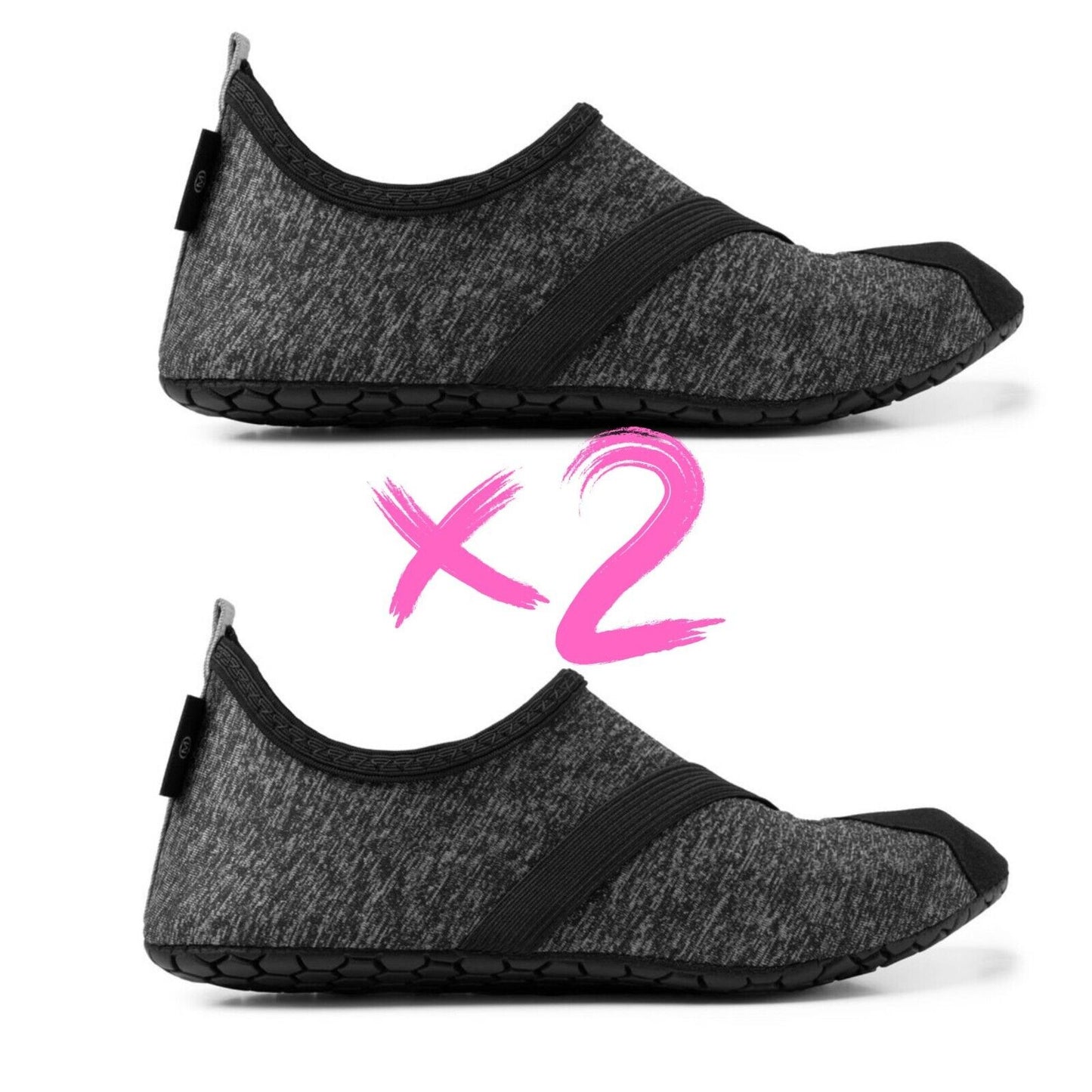 Fitkicks Women's Crossovers Active Footwear Size S 5.5-6.5 BLACK (2 PACK)