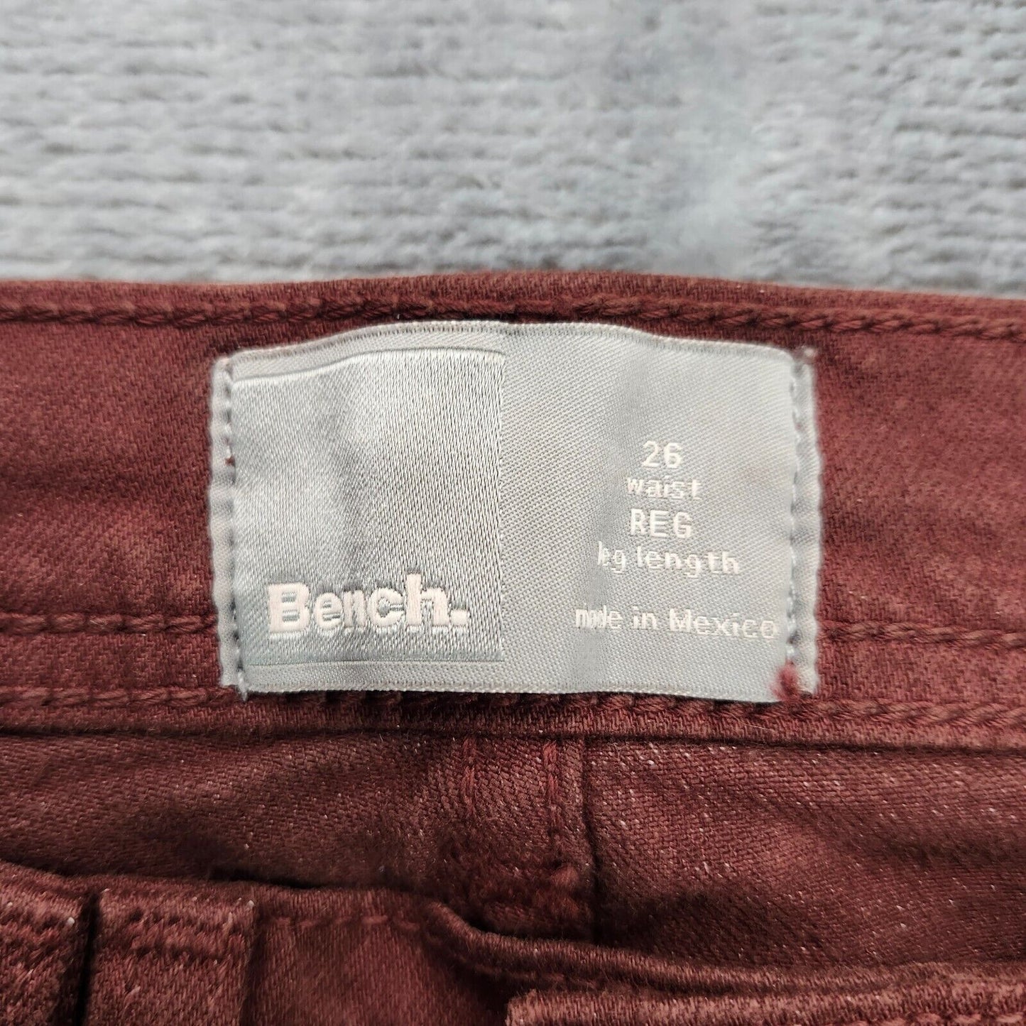 NWT Bench Urban Wear Womens Slim High Rise Jeans Maroon 26w