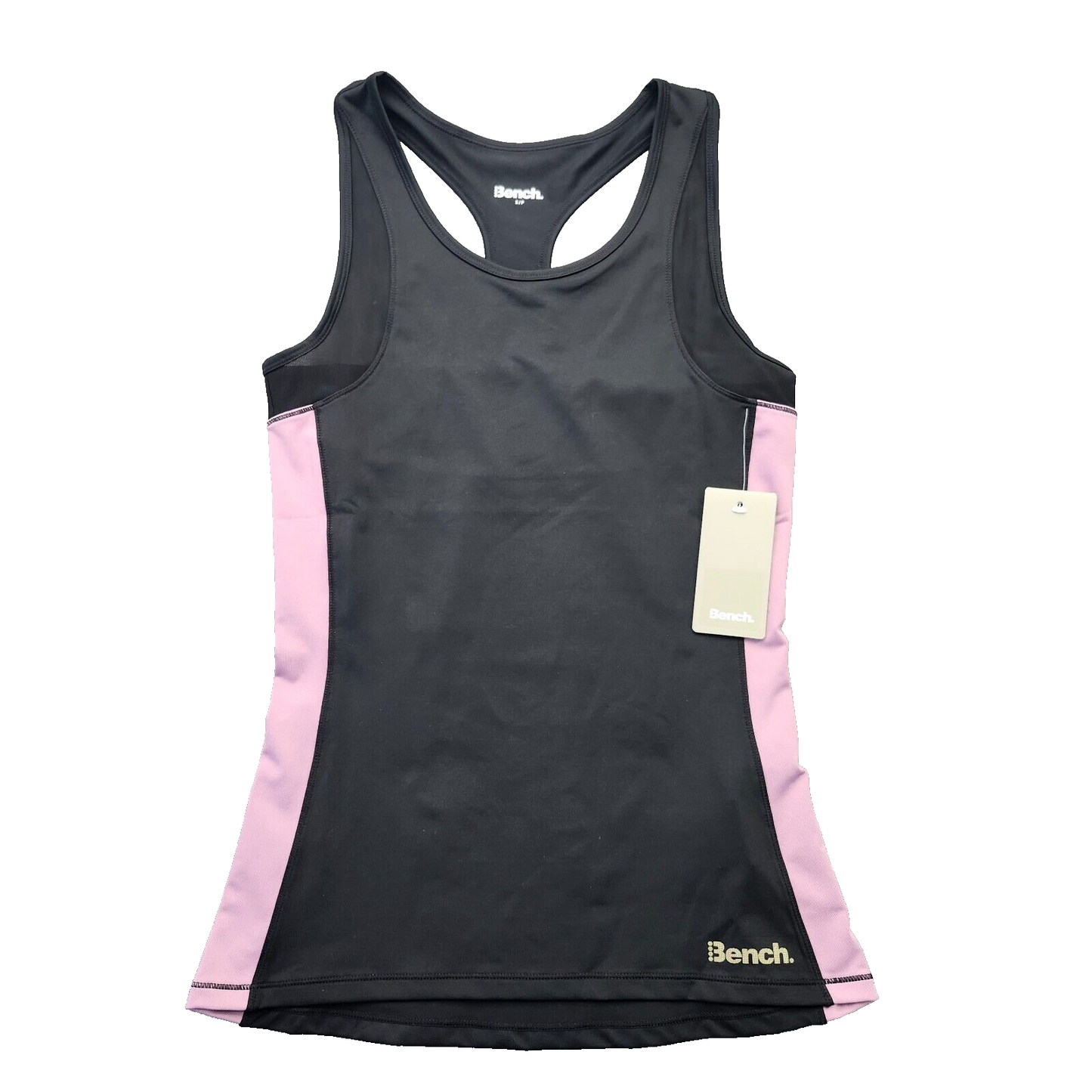 Bench Urban Wear Womens Racerback Tank Top Size Small BLK/Pink