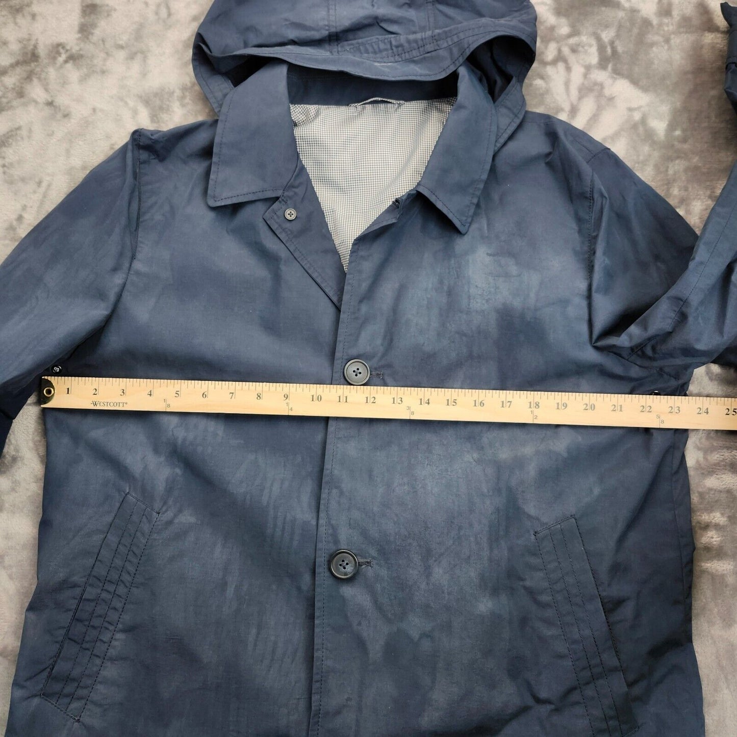 Mens Trench Coat Blue size 44 Regular Rain Jacket