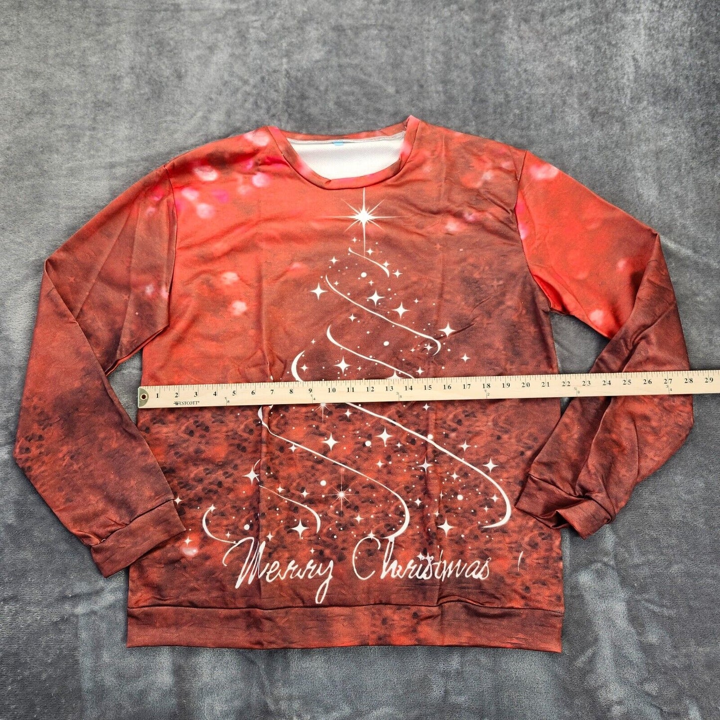 Christmas Tree Print Casual Crew Neck Long Sleeve Womens XL
